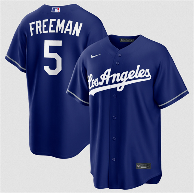 Men's Royal Los Angeles Dodgers #5 reddie Freeman Alternate Stitched Baseball Jersey